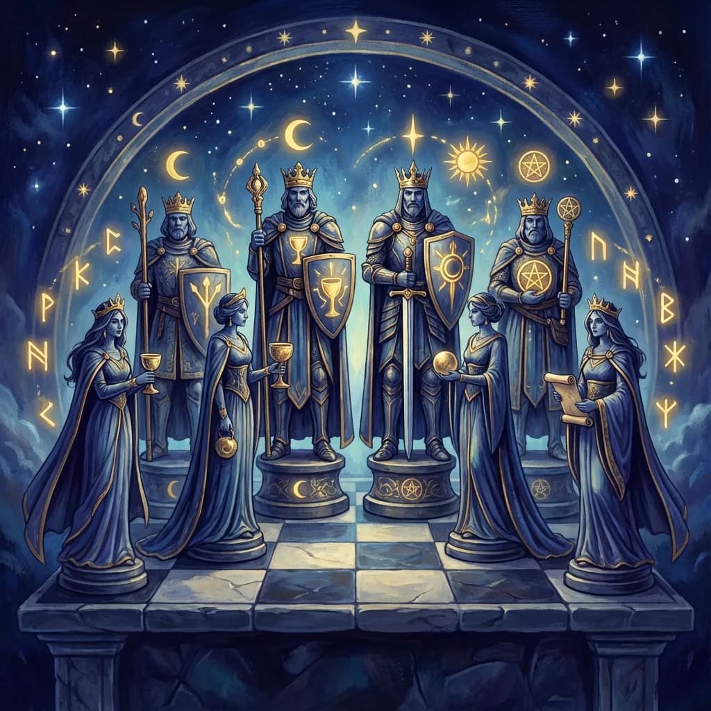 Court cards in tarot: pages, knights, queens and kings Court cards in tarot: pages, knights, queens and kings